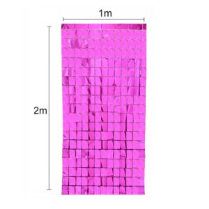 Cortina Lluvia SHIMMER Metalizada Cuadrada Fucsia 2 X 1 Mts