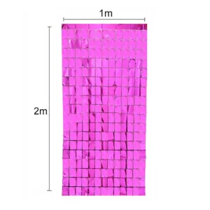 Cortina Lluvia SHIMMER Metalizada Cuadrada Fucsia 2 X 1 Mts