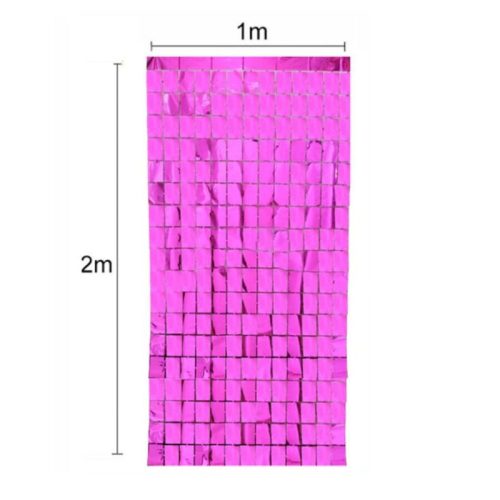 Cortina Lluvia SHIMMER Metalizada Cuadrada Fucsia 2 X 1 Mts