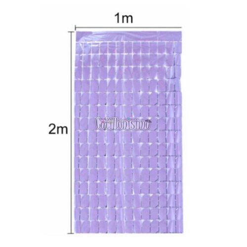 Cortina Lluvia SHIMMER Cuadrada Lila Pastel 2 X 1 Mts