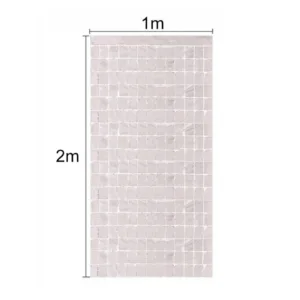 Cortina Lluvia SHIMMER Metalizada Cuadrada Plateado 2X1 Mts