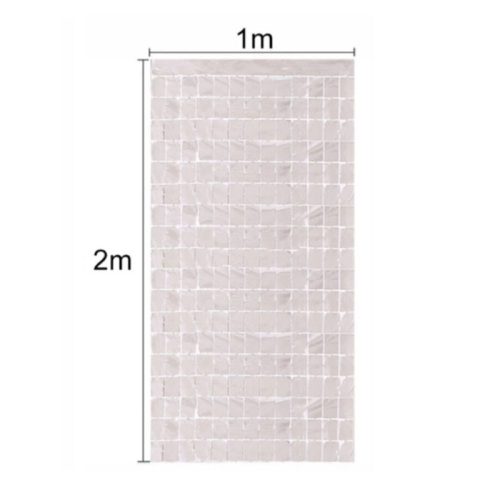 Cortina Lluvia SHIMMER Metalizada cuadrada Plateado 2X1 Mts