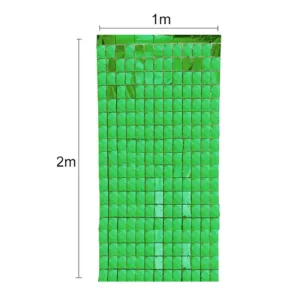 Cortina Lluvia SHIMMER Metalizada Cuadrada Verde 2x1