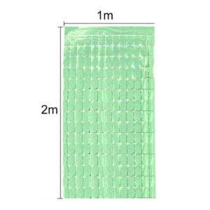 Cortina Lluvia SHIMMER Cuadrada Verde Pastel 2 X 1 Mts