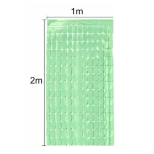 Cortina Lluvia SHIMMER Cuadrada Verde Pastel 2 X 1 Mts