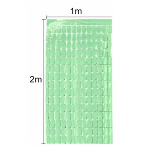 Cortina Lluvia SHIMMER Cuadrada Verde Pastel 2 X 1 Mts