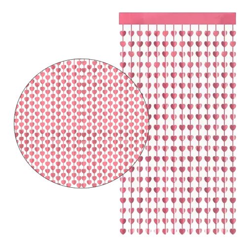 Cortina Lluvia de CORAZONES - Color ROSA GOLD 2,20 X 1 MT