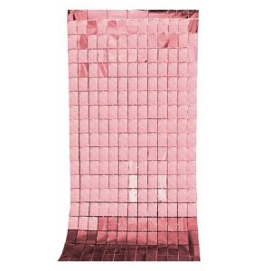 Cortina Lluvia SHIMMER Metalizada Cuadrada Rose Gold 2X1 Mts