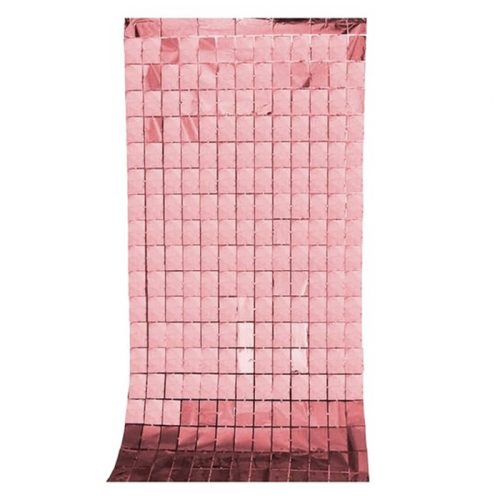 Cortina Lluvia SHIMMER Metalizada Cuadrada Rose Gold 2X1 Mts