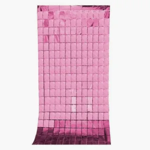 Cortina Lluvia SHIMMER Metalizada Cuadrada Rosa 2 X 1 Mts