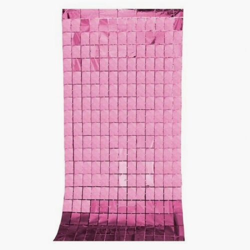 Cortina Lluvia SHIMMER Metalizada Cuadrada Rosa 2 X 1 Mts
