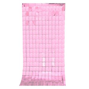 Cortina Lluvia SHIMMER Cuadrada Rosa Pastel 2 X 1 Mts