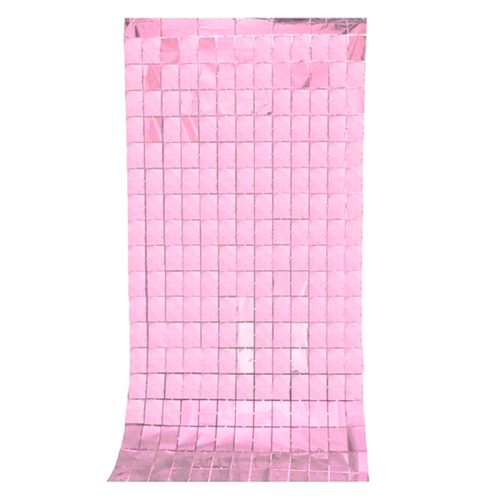 Cortina Lluvia SHIMMER Cuadrada Rosa Pastel 2 X 1 Mts