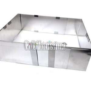 Molde Cuadrado Extensible Hojalata Doble 20 CM