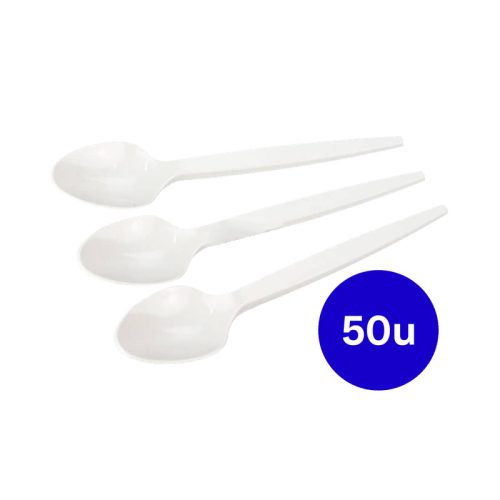Cubiertos Descartables CUCHARITA SUNDAE Blanca X50 Unidades
