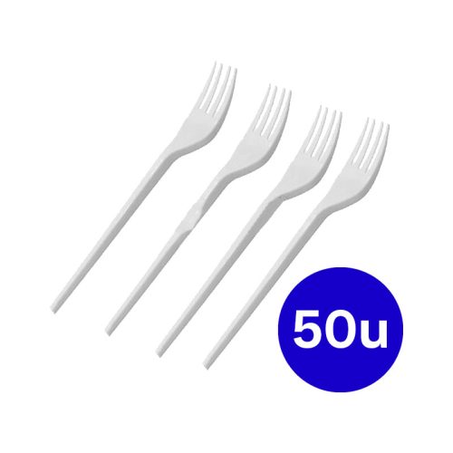 Cubiertos Descartables TENEDOR BLANCO X50 Unidades