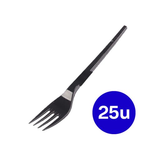 Cubiertos Descartables TENEDOR Negro X25 U