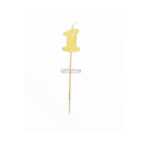 Vela Pinche Gibreada Nº1 Color Dorado