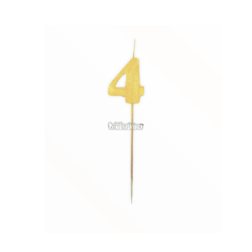 Vela Pinche Gibreada Nº4 Color Dorado