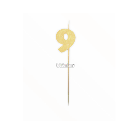 Vela Pinche Gibreada Nº9 Color Dorado
