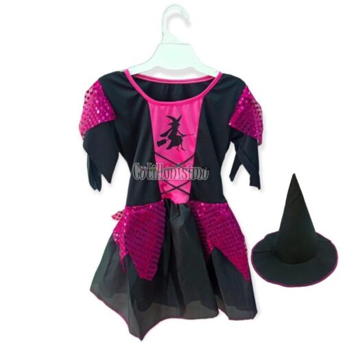 Disfraz Bruja Fucsia Talle 2 (Infantil)