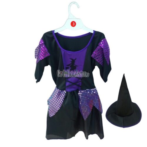 Disfraz Bruja Violeta Talle 2 (Infantil)