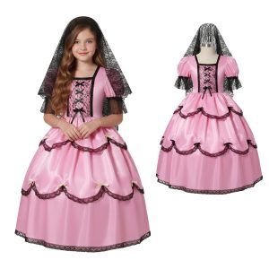 Disfraz Dama Antigua Especial Rosa Claro Talle 2 Crosti