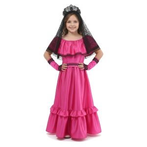 Disfraz Dama Antigua con Mitones Fucsia Talle 1 Crosti