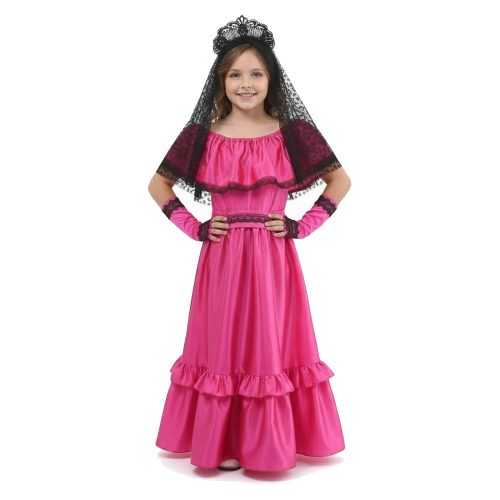 Disfraz Dama Antigua con Mitones Fucsia Talle 3 Crosti