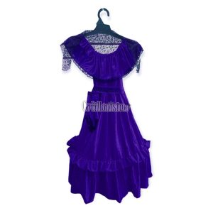 Disfraz Dama Antigua con Mitones Violeta Talle 2 Crosti
