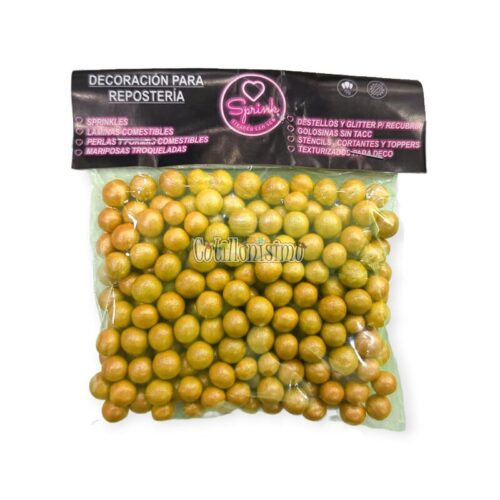 Drops Perlas Medianas Dorado Claro Sprink x40 Gramos