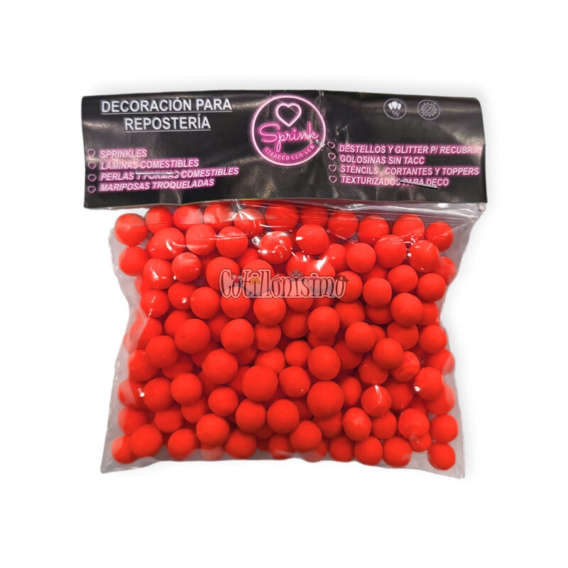 Drops Perlas Medianas Neon Naranja Sprink x40 Gramos