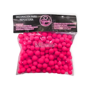 Drops Perlas Medianas Neon Rosa Sprink x40 Gramos