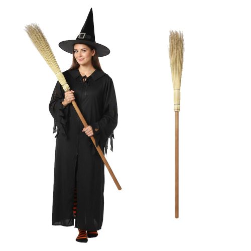 Escoba Bruja 1mts Madera y Paja