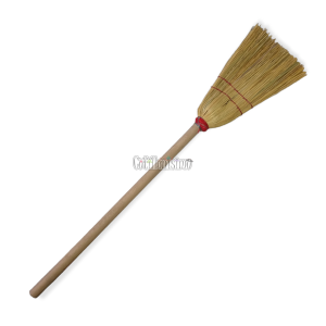 Escoba Bruja Ancha 65cm Madera y Paja - Imagen 2