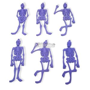 Esqueletos de Goma Violeta x6 Unidades Halloween PATRIMAR