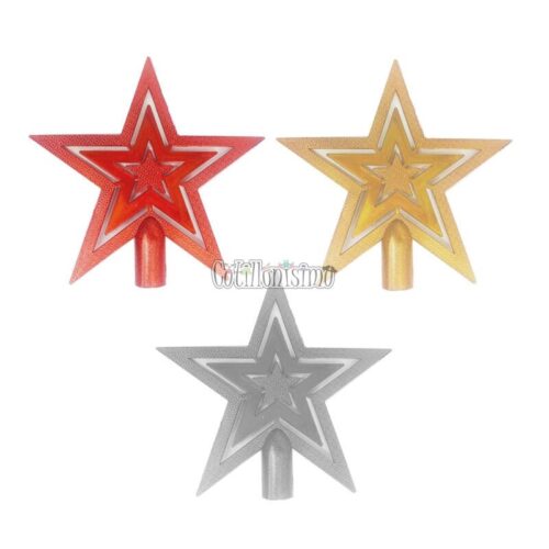 Estrella Puntera Navideña Metalizada Calada Colores Surtidos 10cm