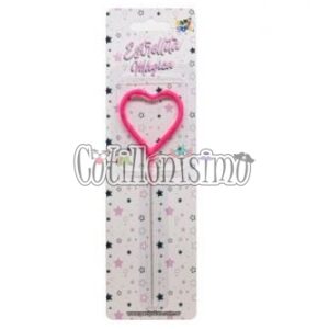 Vela CHISPITAS CORAZON Sparkles Color Rosa