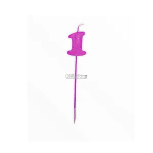 Vela Pinche Gibreada Nº1 Color Fucsia