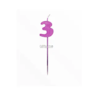Vela Pinche Gibreada Nº3 Color Fucsia