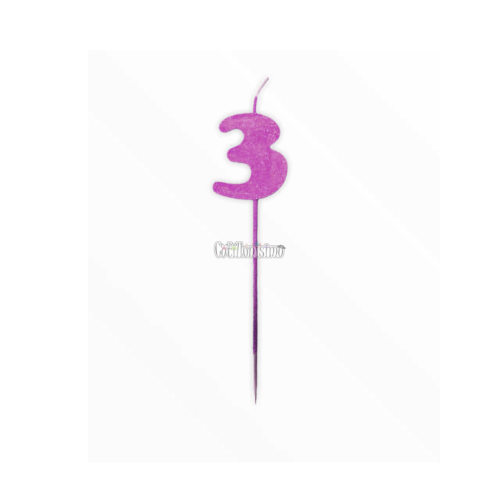 Vela Pinche Gibreada Nº3 Color Fucsia