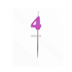 Vela Pinche Gibreada Nº4 Color Fucsia