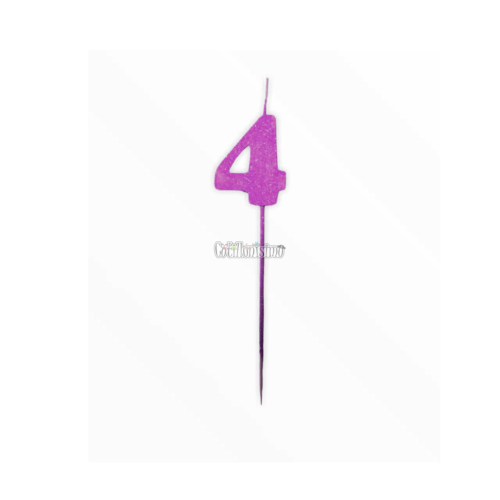 Vela Pinche Gibreada Nº4 Color Fucsia