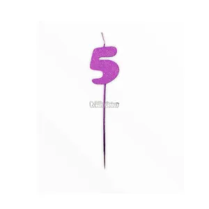 Vela Pinche Gibreada Nº5 Color Fucsia
