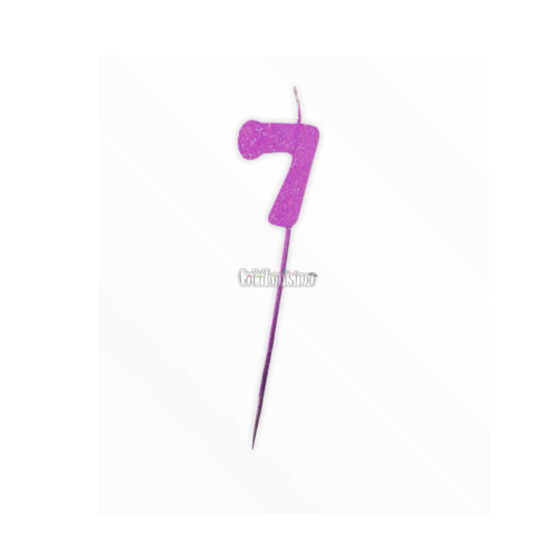 Vela Pinche Gibreada Nº7 Color Fucsia
