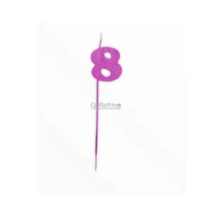 Vela Pinche Gibreada Nº8 Color Fucsia