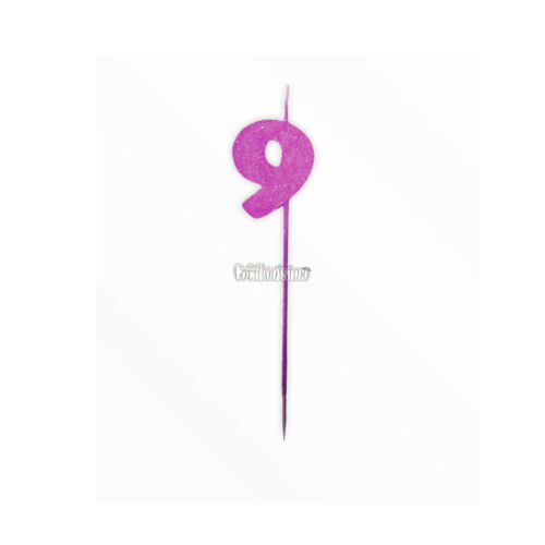 Vela Pinche Gibreada Nº9 Color Fucsia