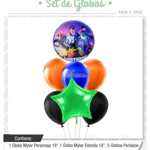 Set Globos FORTNITE 7 Pcs