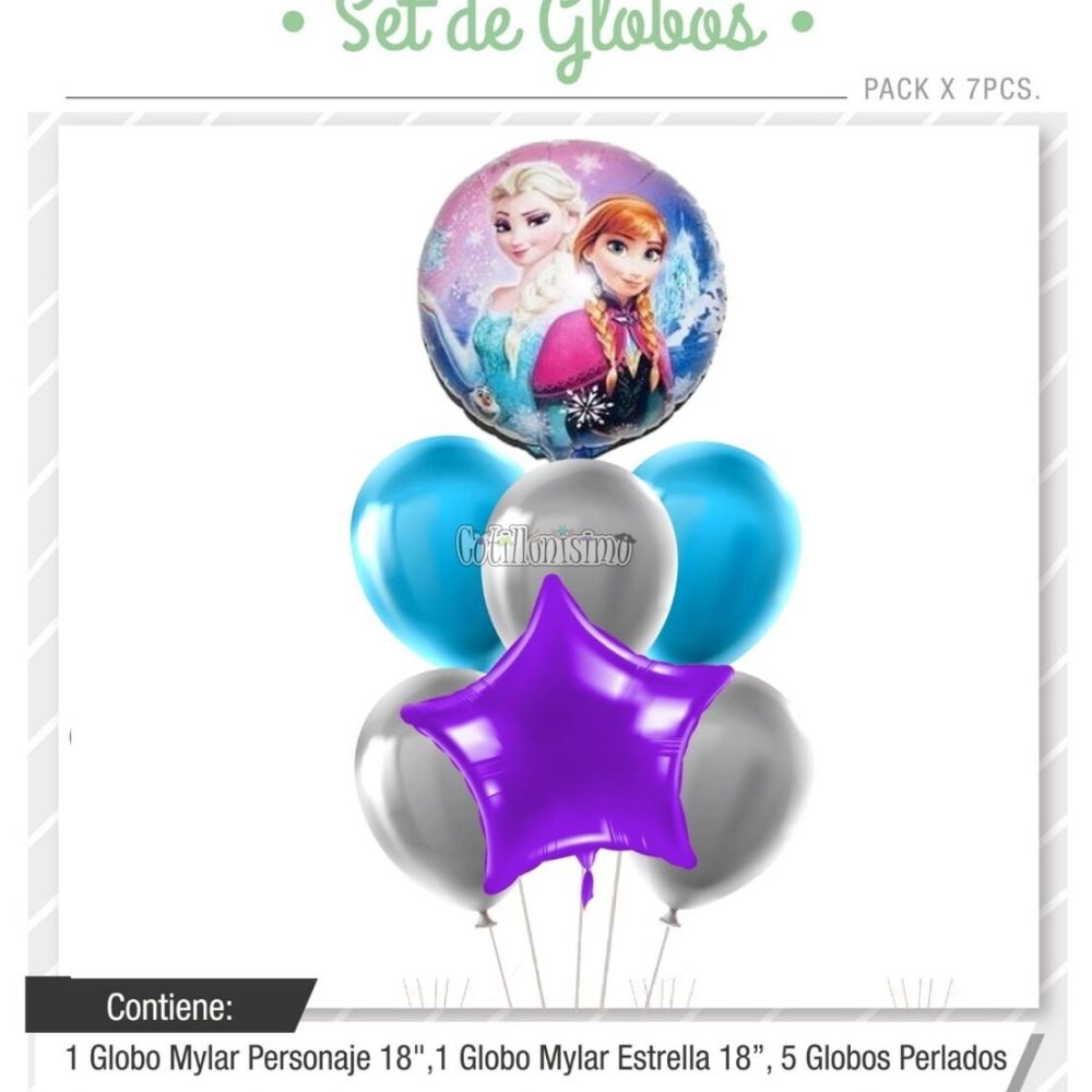 Set Globos FROZEN 7 Pcs