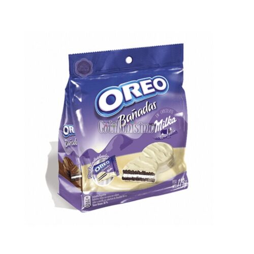 Galletita Oreo Milka Bañada en Chocolate Blanco x119g